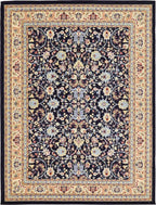 Unique Loom Sialk Hill Collection Area Rug - Washington (9' x 12' 2" Rectangle Navy Blue/Cream)