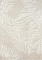Abani Nuevo Collection Area Rug - Transitional Beige/Cream Design -7'9" x 10'2" - Easy to Clean - Durable for Kids & Pets - Non-Shedding - Medium Pile - Soft Feel - for Living Room, Bedroom & Office
