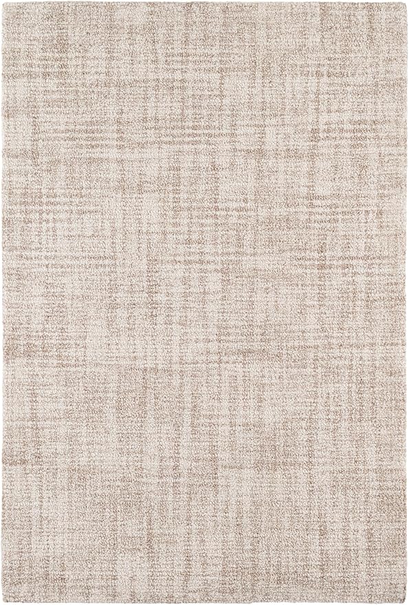 Dash and Albert Crosshatch Wool Area Rug - 5' x 8' Ivory Solid Hand Micro Hooked Accent Rug - Durable, High Traffic Areas Bedroom, Hallway, Stairs - Premium Luxury Hotel Quality Soft Breathable