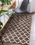 Rugs.com Lattice Collection Rug – 6 Ft Runner Brown Medium-Pile Rug Perfect for Hallways, Entryways