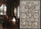 RUGSURE Washable Area Rugs - Perfect for Living Room, Bedroom, Kids Room, Nursery - Stain & Water Resistant Non-Slip, Pet & Child Friendly, Vintage Tribal Area Rugs (Ivory, 9' x 12')