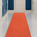 Custom Made Runner Rug Low Pile with Rubber Backing for Kitchen Foyer Hallway Entry Choose Your Length Size 26 Inch Wide Solid and Plain Orange Color (3 feet x 26 inch)