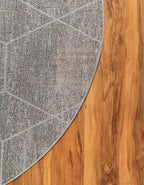 Unique Loom Trellis Frieze Collection Area Rug - Geometric (4' Round, Blue Multi/ Ivory)