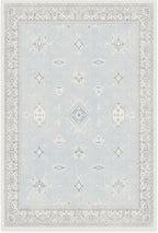 RUGGABLE Washable Vintage Area Rug – Verena Soft Blue 6x9, Stain-Resistant, Non-Slip – Medium Machine Washable Rugs for Living Room, Bedroom, Hallway, Entryway & Office–with Cushioned Pad