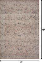 Loloi Hathaway Collection HTH-06 Blush/Multi 2'-3" x 3'-9", .25" Thick Accent Rug, Soft, Durable, Printed, Modern, Low Pile, Non-Shedding, Easy Clean, Living Room Rug