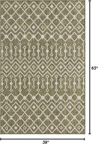 Unique Loom Outdoor Trellis Collection Area Rug - Tribal Trellis (3' 3" x 5' 3" Rectangle, Green/ Natural)