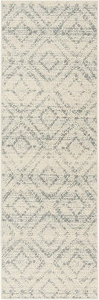 SAFAVIEH Adirondack Collection Runner Rug - 2'6" x 10', Ivory & Light Blue, Modern Diamond Distressed Design, Non-Shedding & Easy Care, Ideal for High Traffic Areas in Living Room, Bedroom (ADR131T)