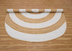 9x12 Oval Kilim Rug – Handmade Boho Rug, Solid White Beige, Hand Braided Natural Jute, 0.27" Thick Flatweave Oval Carpet for Bedroom, Living Room, Dining Room