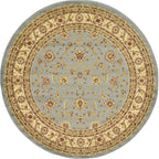 Unique Loom Voyage Collection Traditional Oriental Classic Intricate Design Area Rug (6' 0 x 6' 0 Round, Light Blue/Gold)