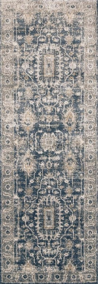 Loloi Teagan Collection TEA-03 Denim/Pebble 2'-8" x 13' Runner Rug, Large, Soft Neutral Rug, High-Traffic for Living Room, Bedroom, Home Office, Dining Area