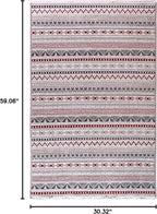 Alfa Rich 3x5 Red Burgundy White Gray Washable Area Rugs for Living Room Bedroom Kitchen Runner