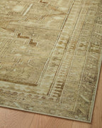 Loloi Magnolia Home by Joanna Gaines Sinclair Collection SIN-02 Khaki/Tobacco 8'-6" x 11'-6", .25" Pile Height, Machine Washable, Area Rug
