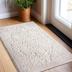 Well Woven Harlow Collection Cloud Medallion Light Blue - Modern Tribal Minimalist 3x5 Area Rug - Ideal for Living Room, Dining Room & Bedroom - Durable, Stain Resistant & Easy to Clean
