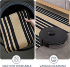 KOZYFLY Striped Front Door Mat 4x6 Ft Brown and Black Front Door Rug Cotton Washable Indoor Outdoor Rug Large Doormats Outdoor Striped Area Rugs for Kitchen Entryway Front Porch