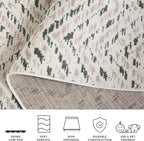 SAFAVIEH Adirondack Collection Area Rug - 6' Square, Ivory & Dark Green, Chevron Design, Non-Shedding & Easy Care, Ideal for High Traffic Areas in Living Room, Bedroom, Dining (ADR104X-6SQ)