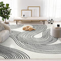 Abani Nuevo Beige Black Swirls Modern Area Rug 4' x 6' for Living Room, Bedroom - Abstract Design - Durable & Easy to Clean