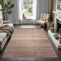 GLN Rugs Contemporary Collection - Machine Washable Area Rug, Contemporary Washable, Non Slip, Low Pile Chenille Rug, Living Room, Bedroom, Kitchen Rug (9' x 12' Terra/Brown)