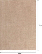 Unique Loom Solid Shag Collection Area Rug (10' x 13' 11" Rectangle, Taupe)