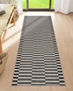 Lahome Striped Easy Jute Entryway Runner, 2x6 Kitchen Mats for Floor Black Rug Runners for Hallways Non Slip Indoor Outdoor Carpet, Farmhouse Non Shedding Floor Carpet for Laundry Porch Corridor