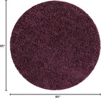 Unique Loom Solid Shag Collection Area Rug (7' 1" Round, Eggplant Purple)