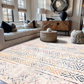 Rugshop Geometric Boho Large Area Rug – Multi Tribal Pattern, Perfect for Living Room, Dining Room, Office, 8x10
