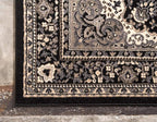 Unique Loom Reza Collection Traditional Persian Style Area Rug, 7 x 10 ft, Black/Beige