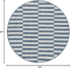 Unique Loom Outdoor Striped Collection Area Rug - Striped (5' 3" Round Blue/Ivory)