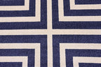 Unique Loom Athens Collection Classic Geometric Modern Border Design Area Rug (6' 0 x 9' 0 Rectangular, Navy Blue/ Beige)