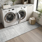 Valenrug Washable Rugs 2x6 - Stain Resistant 2x6 Area Rugs for Living Room, Non Slip Backing Large Area Rugs for Bedroom, Folable Machine Washable Area Rug (2'x6', Grey)