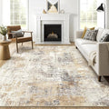 10x14 Area Rugs Living Room: Washable Large Abstract Modern Soft Rug Stain Resistant Indoor Floor Non Slip Accent Carpet for Bedroom Nursery Playroom Office Dining Room Dorm & Home- Gray Gold