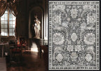 RUGSURE Washable Area Rugs - Perfect for Living Room, Bedroom, Kids Room, Nursery - Stain & Water Resistant Non-Slip, Pet & Child Friendly, Vintage Tribal Area Rugs (Grey, 3' x 5 ')