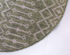 Unique Loom Outdoor Trellis Collection Area Rug - Tribal Trellis (4' 1" Round, Green/ Natural)