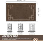 BEQHAUSE Door Mat 20" x 32", Non-Slip Door Mats Indoor Entryway Rugs Washable Low-Profile Absorbent and Stain Resist Floor Mats, Dog Door Mat for Front Back Door, Muddy Wet Shoes & Paws, Brown