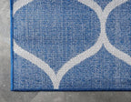 Rugs.com Lattice Frieze Collection Rug – 8' x 10' Navy Blue Medium Rug Perfect for Living Rooms, Large Dining Rooms, Open Floorplans