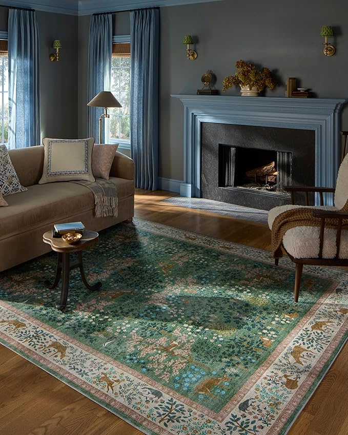 Loloi Rifle Paper Co. Canopy Collection CNP-02 Sage/Blush 2'-3" x 3'-9" Accent Rug