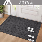 COSY HOMEER Door Mat 20”x32”,Absorbent Dirt Trapper Entryway Rugs,Non-Slip Welcome Mat,Washable Entry Rugs,Low Pile Doormat for Front Back Door,Wet Shoes & Paws,Dark Grey
