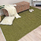 Alfa Rich 5x8 Green Washable Area Rugs for Living Room Bedroom Kitchen Cotton Decor Solid Rug