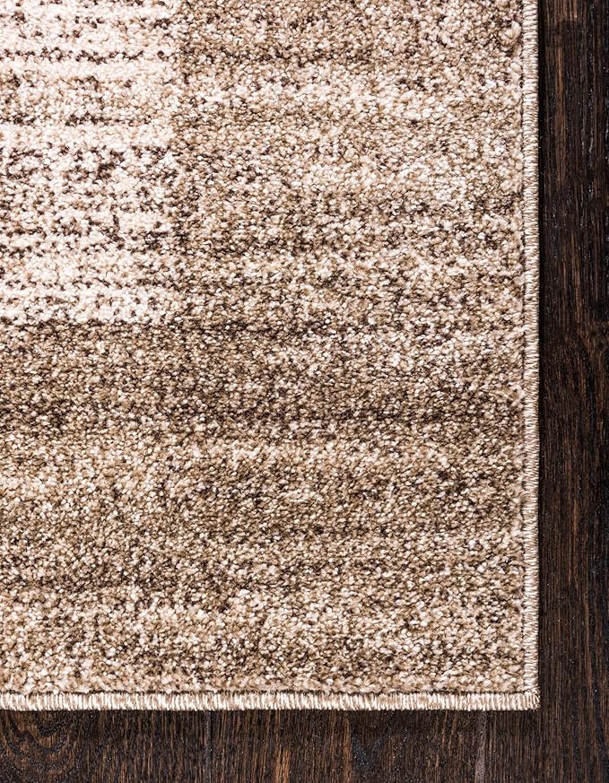 Rugs.com Angelica Collection Rug – 8 Ft Runner Beige Medium-Pile Rug Perfect for Hallways, Entryways