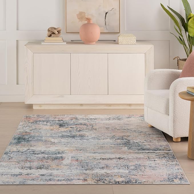 Dash & Albert Blaire Mineral Machine Washable Rug, 7.5 X 9.5 Feet, Multicolored Graphic Pattern