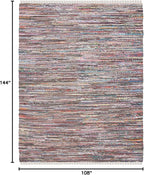 SAFAVIEH Rag Rug Collection Area Rug - 9' x 12', Rust & Multi, Handmade Boho Stripe Cotton, Ideal for High Traffic Areas in Living Room, Bedroom (RAR121E)