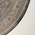 Unique Loom Sialk Hill Collection Area Rug - Washington (4' 1" Round Black/Gray)