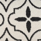 Nourison Home Nourison Essentials Ivory Black 2'2" x 7'6" Area Rug - Easy Clean, Non Shedding, Bed Room, Living Room, Dining Room, Kitchen (8' Runner)
