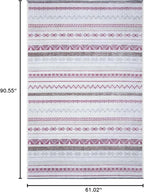 Alfa Rich 5x8 Mauve Off White Washable Area Rugs for Living Room Bedroom Kitchen Decor Cotton Rug