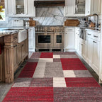 Rugshop Red Modern Geometric Boxes Non-Slip Area Rug Non-Shedding for Living Room, Bedroom and Dining Area, 5'3" x 7'3"