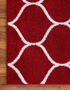 Rugs.com Lattice Frieze Collection Rug – 5' x 8' Red Medium Rug Perfect for Living Rooms, Large Dining Rooms, Open Floorplans
