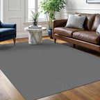 Braided Area Rug 5x7 Ft Washable Rugs for Living Room Non Slip Bedroom Rugs Boho Dining Room Rug Cotton Living Room Woven Floor Carpet for Nursery Playroom, Dark Grey/Grey