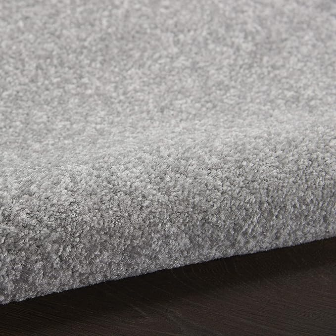 Nourison Home Nourison Essentials Silver Grey 10' x Round Area Rug - Easy Clean, Non Shedding, Bed Room, Living Room, Dining Room, Kitchen (10' x Round)