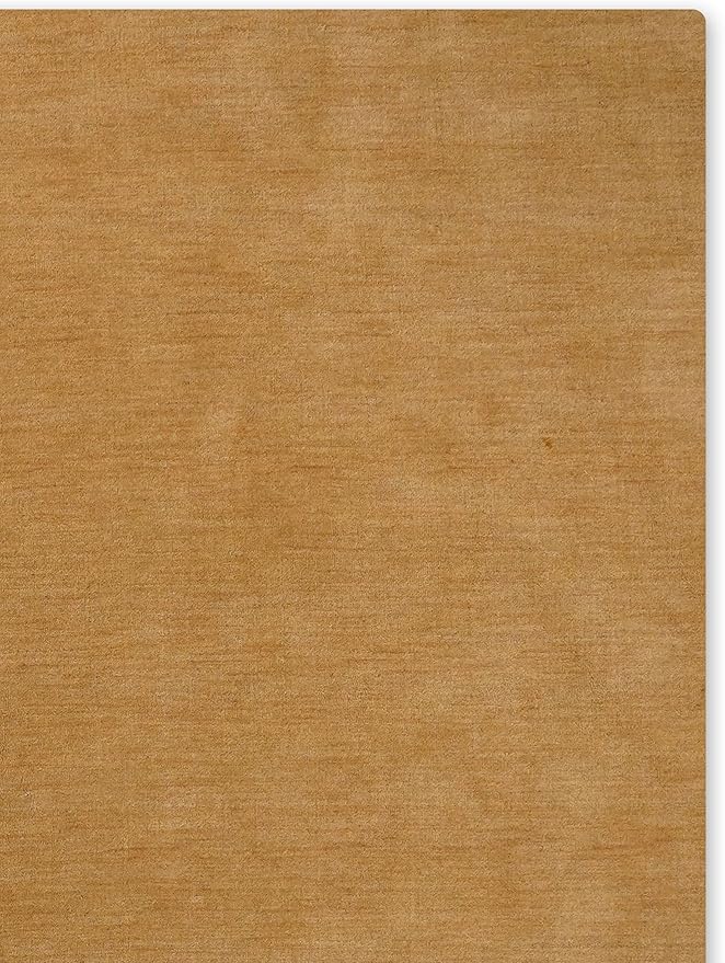 Rugsotic Carpets Hand Knotted Gabbeh Wool 9'x12' Area Rug Solid Gold L00111