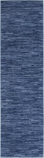 Nourison Home Nourison Essentials Navy Blue 2'2" x 10' Area Rug - Easy Clean, Non Shedding, Bed Room, Living Room, Dining Room, Kitchen (10' Runner)