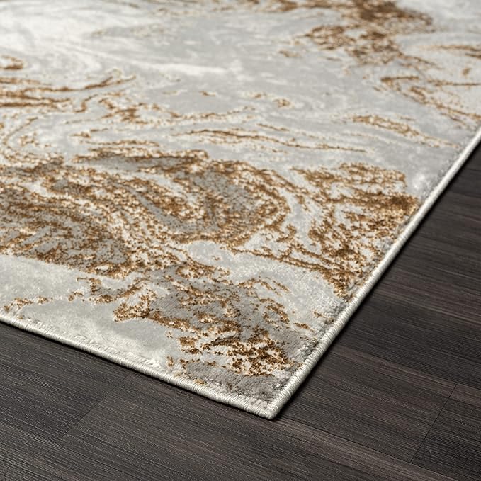 LUXE WEAVERS Marble Swirl Abstract Area Rug, Gray 6x9